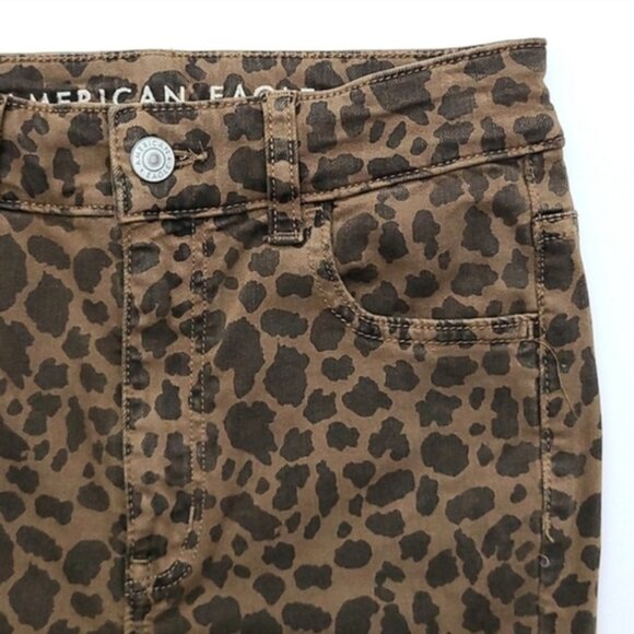AEO Next Level Stretch Super Hi-Rise Jegging Two Tone Brown Animal Print Size 0 - Picture 4 of 15
